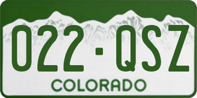 CO license plate 022QSZ
