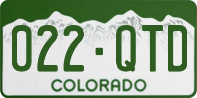 CO license plate 022QTD