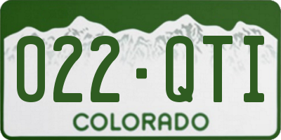 CO license plate 022QTI