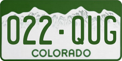 CO license plate 022QUG