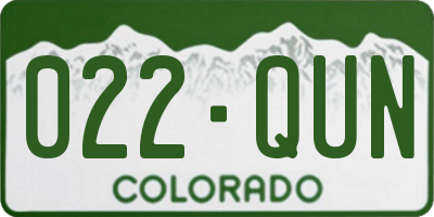 CO license plate 022QUN