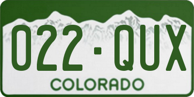CO license plate 022QUX