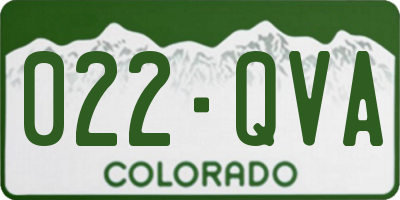 CO license plate 022QVA