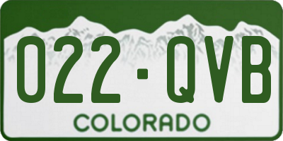 CO license plate 022QVB