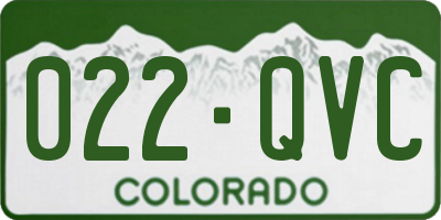 CO license plate 022QVC