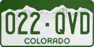 CO license plate 022QVD