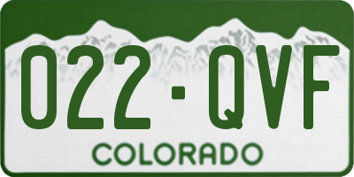 CO license plate 022QVF