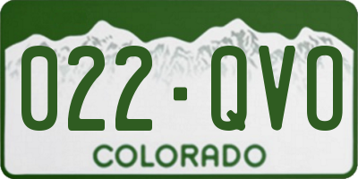 CO license plate 022QVO