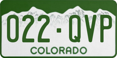 CO license plate 022QVP