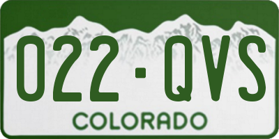 CO license plate 022QVS