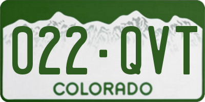 CO license plate 022QVT