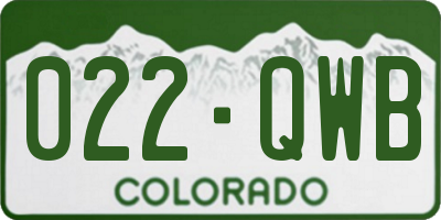 CO license plate 022QWB