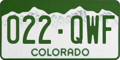 CO license plate 022QWF