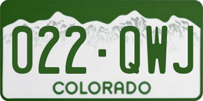 CO license plate 022QWJ