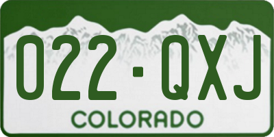 CO license plate 022QXJ