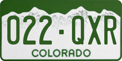 CO license plate 022QXR