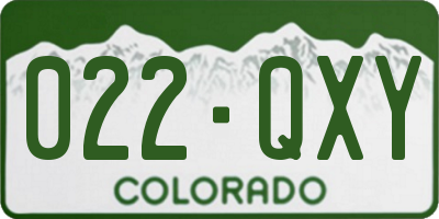 CO license plate 022QXY