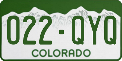 CO license plate 022QYQ