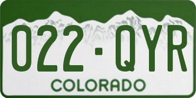 CO license plate 022QYR