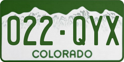 CO license plate 022QYX