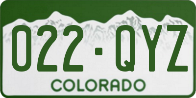 CO license plate 022QYZ