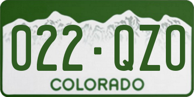 CO license plate 022QZO