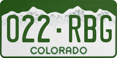 CO license plate 022RBG
