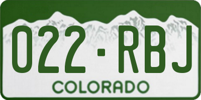CO license plate 022RBJ
