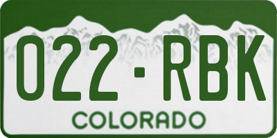 CO license plate 022RBK