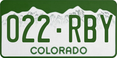 CO license plate 022RBY