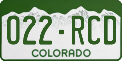CO license plate 022RCD
