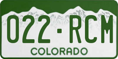 CO license plate 022RCM
