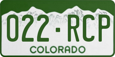 CO license plate 022RCP
