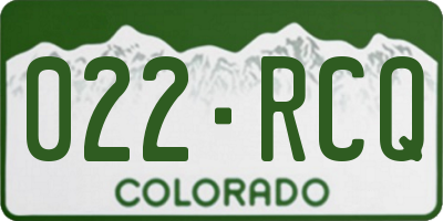 CO license plate 022RCQ