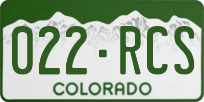 CO license plate 022RCS