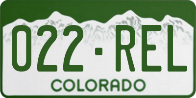 CO license plate 022REL