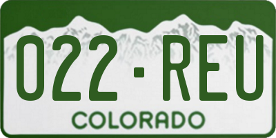 CO license plate 022REU
