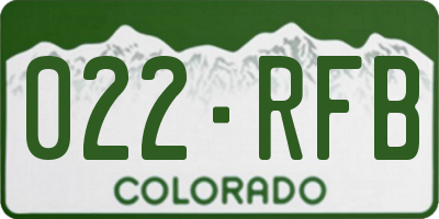 CO license plate 022RFB