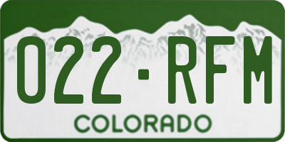 CO license plate 022RFM