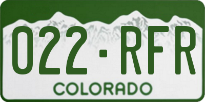 CO license plate 022RFR