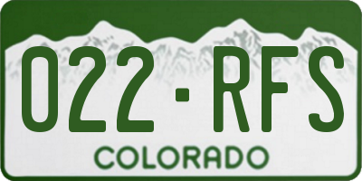 CO license plate 022RFS