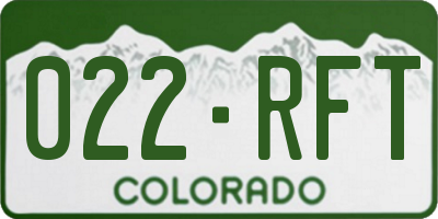 CO license plate 022RFT