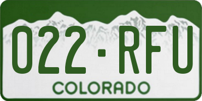 CO license plate 022RFU