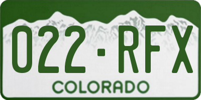 CO license plate 022RFX