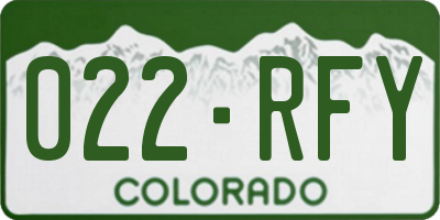 CO license plate 022RFY