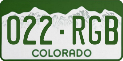CO license plate 022RGB
