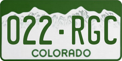 CO license plate 022RGC