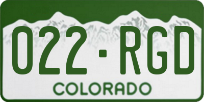 CO license plate 022RGD
