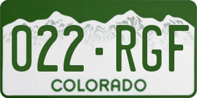 CO license plate 022RGF