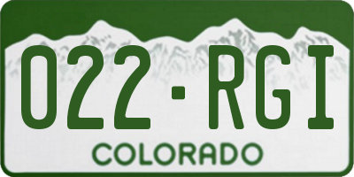 CO license plate 022RGI